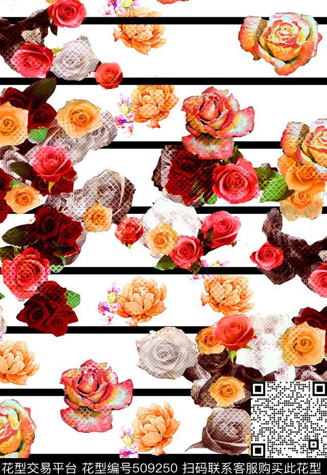 大方大牌花卉数码印花华亿平台下载（图片编号: 509250） - 瓦栏（Walan）