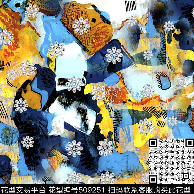 抽象大牌几何数码印花华亿平台下载（图片编号: 509251） - 瓦栏（Walan）