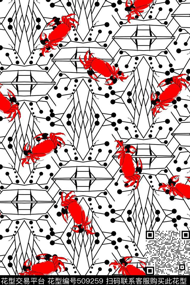 几何点子线条传统印花华亿平台下载（图片编号: 509259） - 瓦栏（Walan）