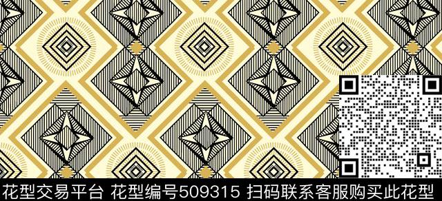 非洲印花民族风格几何图形传统印花华亿平台下载（图片编号: 509315） - 瓦栏（Walan）