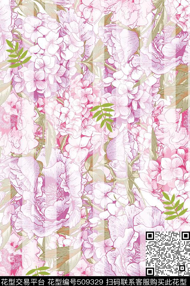 大牌花卉梦幻数码印花华亿平台下载（图片编号: 509329） - 瓦栏（Walan）