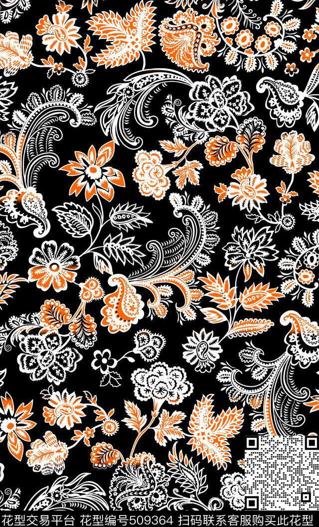 时尚民族女装腰果花时尚泳装传统印花华亿平台下载（图片编号: 509364） - 瓦栏（Walan）