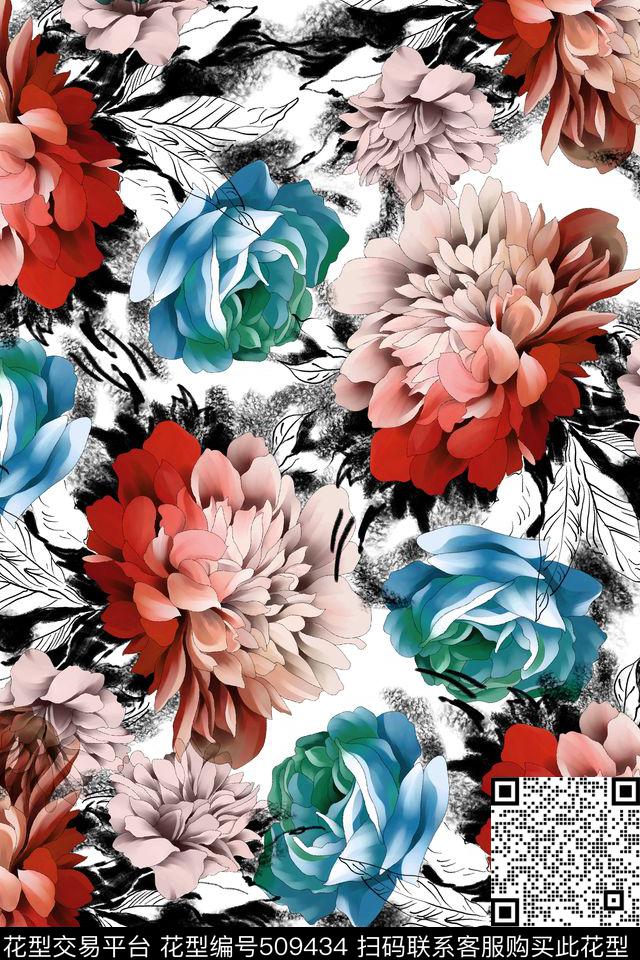 大牌高雅花卉数码印花华亿平台下载（图片编号: 509434） - 瓦栏（Walan）