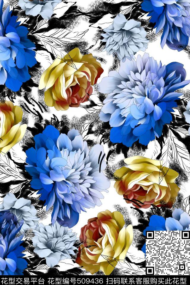 大牌花卉高雅数码印花华亿平台下载（图片编号: 509436） - 瓦栏（Walan）