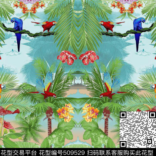 花卉数码现代数码印花华亿平台下载（图片编号: 509529） - 瓦栏（Walan）