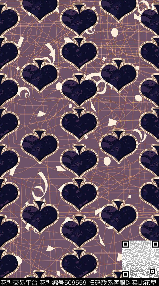 灰底灰蓝时尚传统印花华亿平台下载（图片编号: 509559） - 瓦栏（Walan）