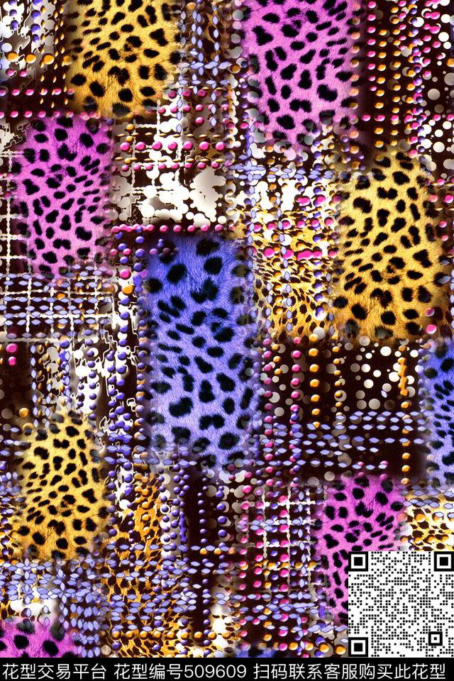 肌理豹纹动物纹数码印花华亿平台下载（图片编号: 509609） - 瓦栏（Walan）