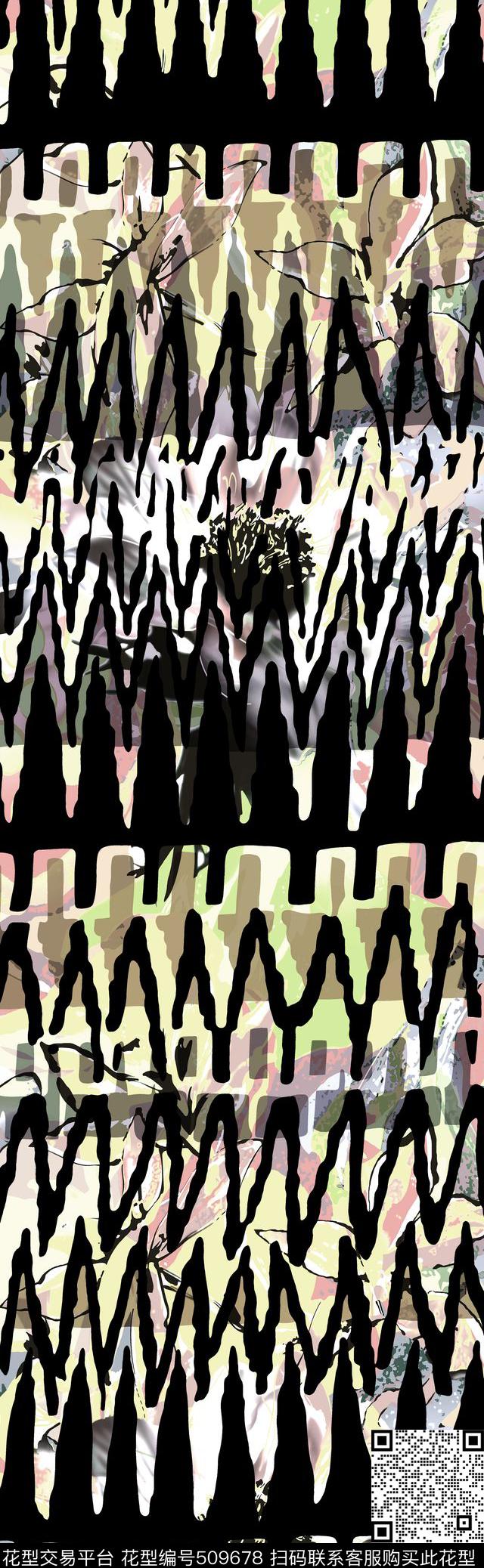 抽象几何花卉底纹民族复古数码印花华亿平台下载（图片编号: 509678） - 瓦栏（Walan）