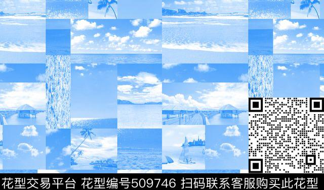 方块分割风景数码印花华亿平台下载（图片编号: 509746） - 瓦栏（Walan）