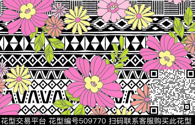 小碎花混搭民族底纹时尚童装时尚泳装传统印花华亿平台下载（图片编号: 509770） - 瓦栏（Walan）