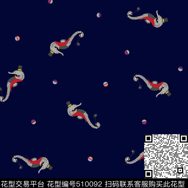 卡通海马数码印花卡通传统印花华亿平台下载（图片编号: 510092） - 瓦栏（Walan）