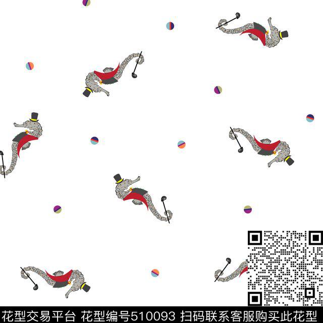 数码印花卡通海马卡通数码印花华亿平台下载（图片编号: 510093） - 瓦栏（Walan）