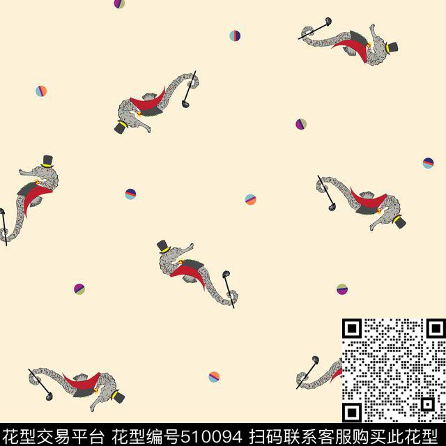 数码印花卡通海马卡通数码印花华亿平台下载（图片编号: 510094） - 瓦栏（Walan）