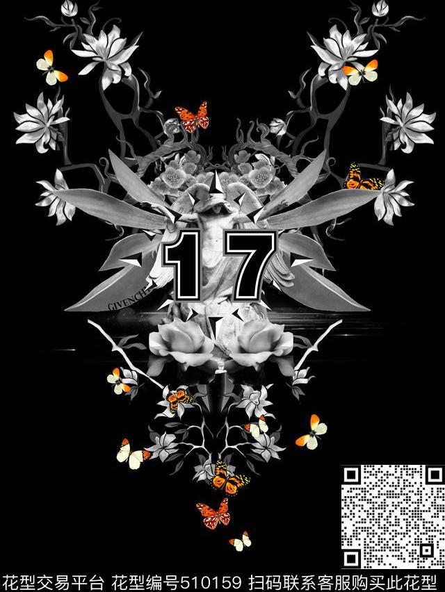 Givenchy巴洛克雕塑数码印花华亿平台下载（图片编号: 510159） - 瓦栏（Walan）