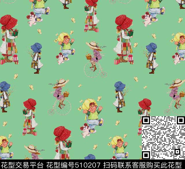 卡通田园童趣数码印花华亿平台下载（图片编号: 510207） - 瓦栏（Walan）