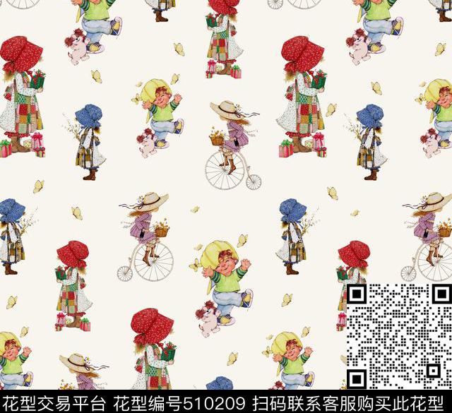 田园童趣卡通数码印花华亿平台下载（图片编号: 510209） - 瓦栏（Walan）