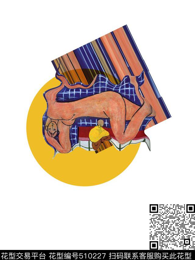 潮流复古人物数码印花华亿平台下载（图片编号: 510227） - 瓦栏（Walan）