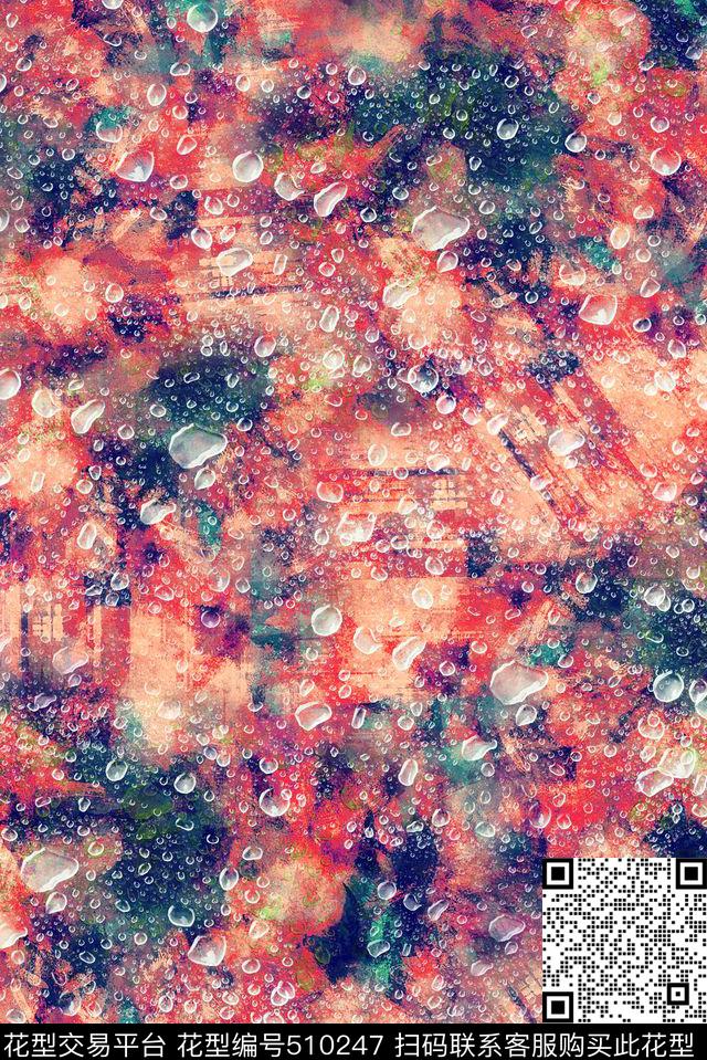 休闲抽象肌理数码印花华亿平台下载（图片编号: 510247） - 瓦栏（Walan）