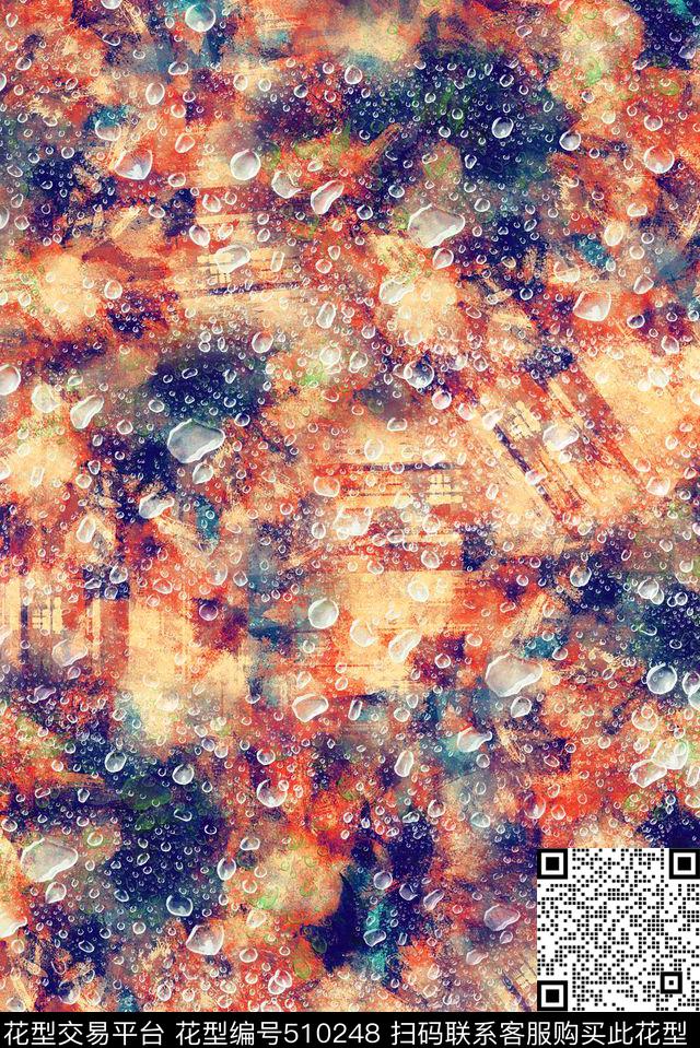 休闲抽象肌理数码印花华亿平台下载（图片编号: 510248） - 瓦栏（Walan）
