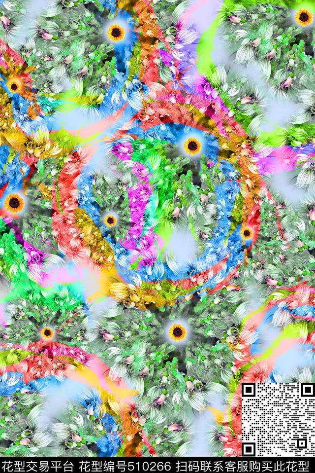 休闲金鱼抽象元素数码印花华亿平台下载（图片编号: 510266） - 瓦栏（Walan）