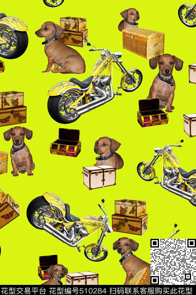 潮流宠物哈雷摩托车数码印花华亿平台下载（图片编号: 510284） - 瓦栏（Walan）