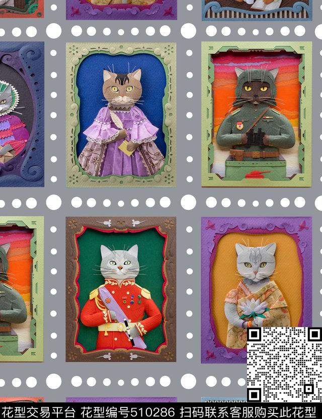 复古宫廷卡片数码印花华亿平台下载（图片编号: 510286） - 瓦栏（Walan）