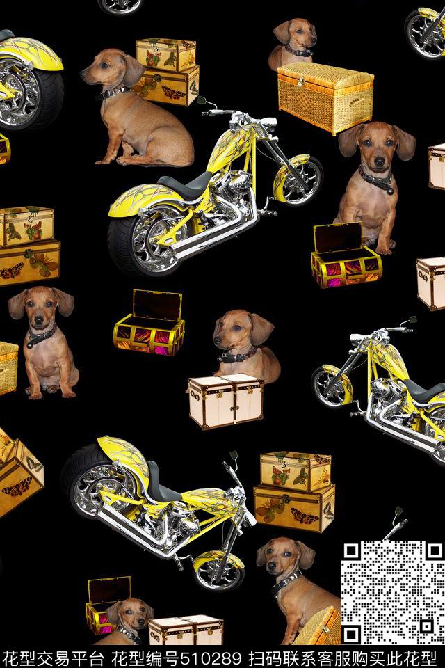 潮流宠物哈雷摩托车数码印花华亿平台下载（图片编号: 510289） - 瓦栏（Walan）
