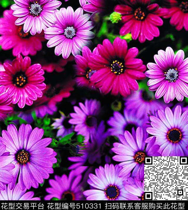 花卉鲜花小菊花数码印花华亿平台下载（图片编号: 510331） - 瓦栏（Walan）