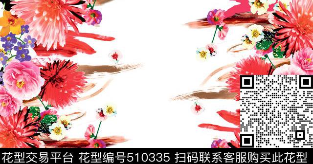 原创花卉优雅数码印花华亿平台下载（图片编号: 510335） - 瓦栏（Walan）