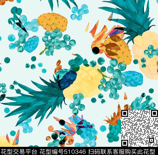 原创植物优雅数码印花华亿平台下载（图片编号: 510346） - 瓦栏（Walan）