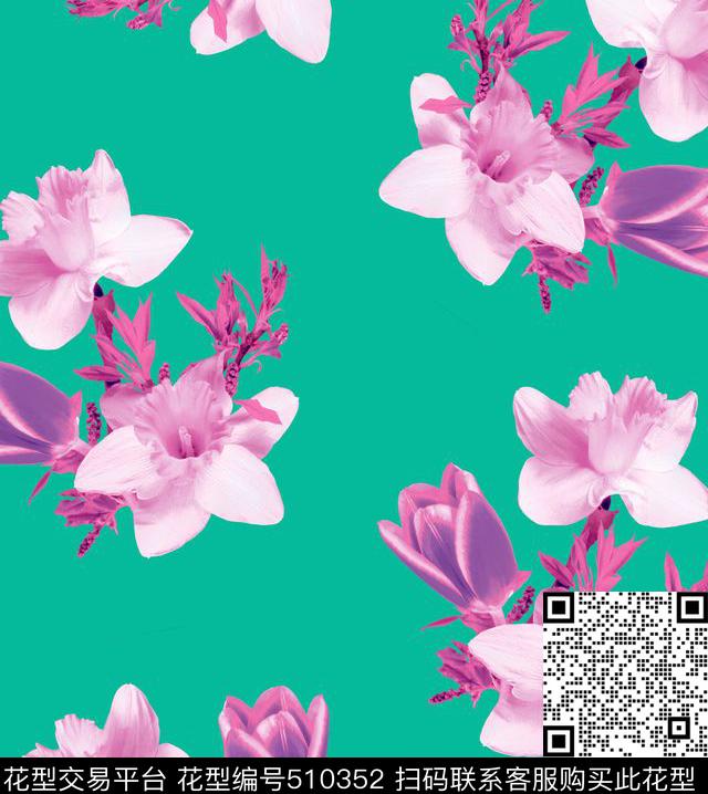原创花卉优雅传统印花华亿平台下载（图片编号: 510352） - 瓦栏（Walan）