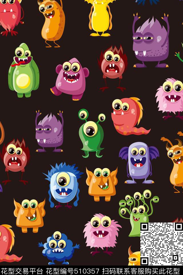 卡通可爱细菌传统印花华亿平台下载（图片编号: 510357） - 瓦栏（Walan）