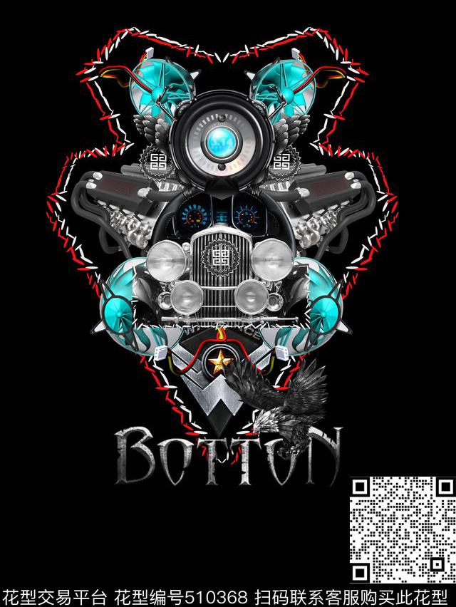 MarceloBurlon钢铁雄鹰豪车车头数码印花华亿平台下载（图片编号: 510368） - 瓦栏（Walan）
