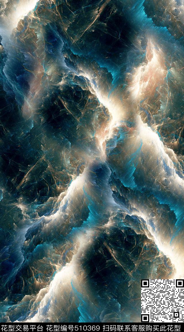 抽象闪电夜空数码印花华亿平台下载（图片编号: 510369） - 瓦栏（Walan）