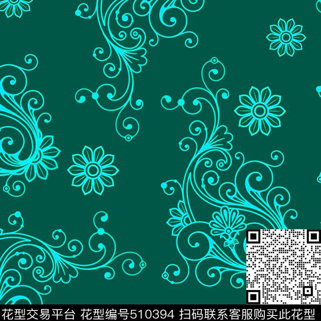 复古家纺欧式花纹传统印花华亿平台下载（图片编号: 510394） - 瓦栏（Walan）