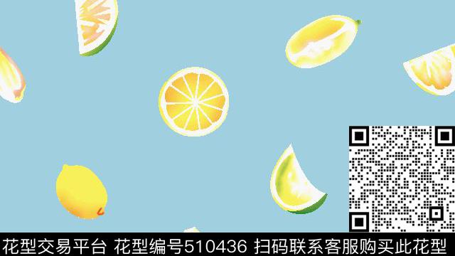 女装华亿平台奇趣水果柠檬传统印花华亿平台下载（图片编号: 510436） - 瓦栏（Walan）