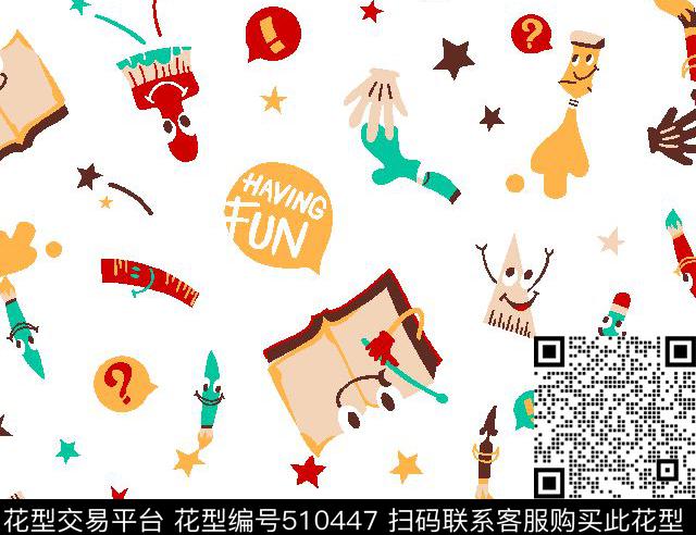 时尚元素女装华亿平台玩偶物件传统印花华亿平台下载（图片编号: 510447） - 瓦栏（Walan）