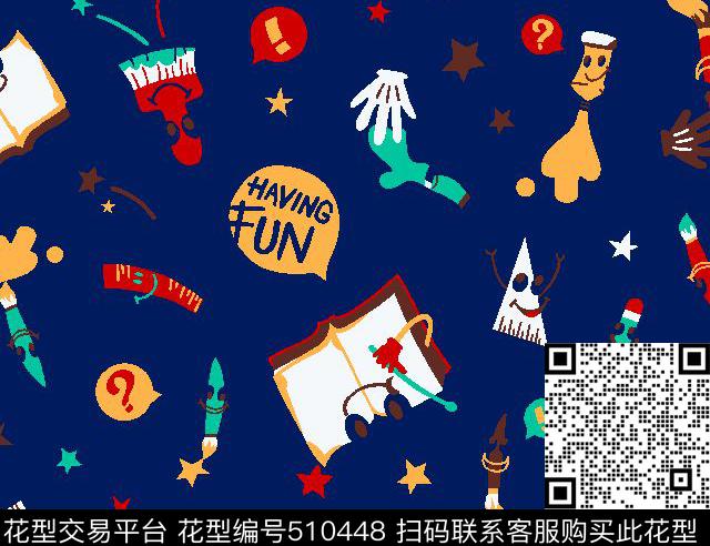 时尚元素女装华亿平台玩偶物件传统印花华亿平台下载（图片编号: 510448） - 瓦栏（Walan）