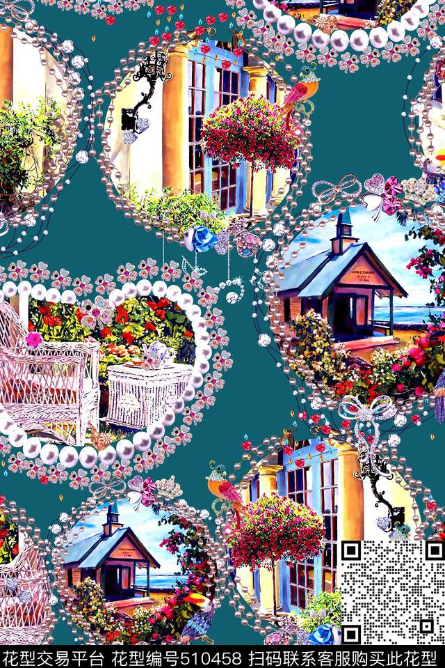 民族珠宝珍珠数码印花华亿平台下载（图片编号: 510458） - 瓦栏（Walan）