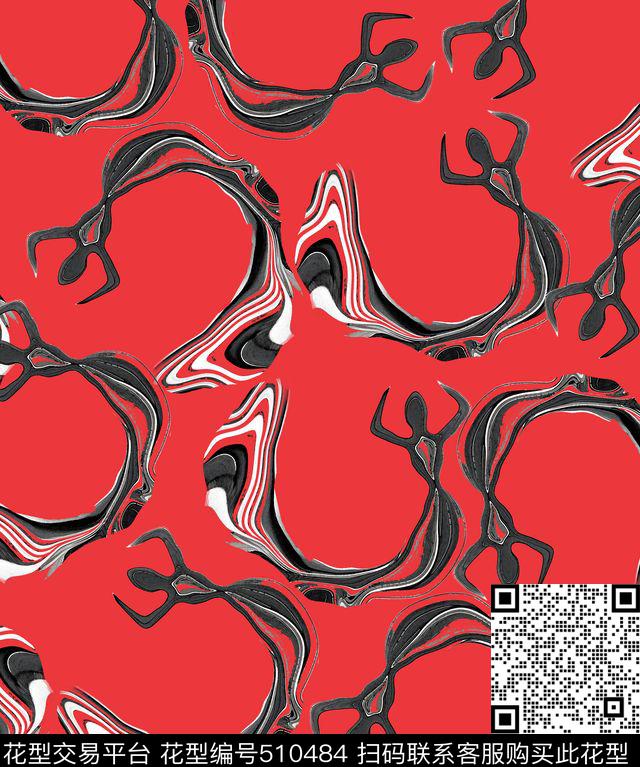 抽象卡通流行时尚数码印花华亿平台下载（图片编号: 510484） - 瓦栏（Walan）