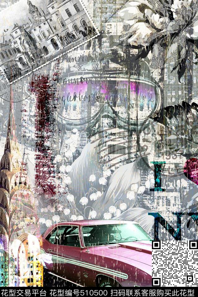 复古照片花卉汽车男装夹克定位卫衣男士衬衫数码印花华亿平台下载（图片编号: 510500） - 瓦栏（Walan）