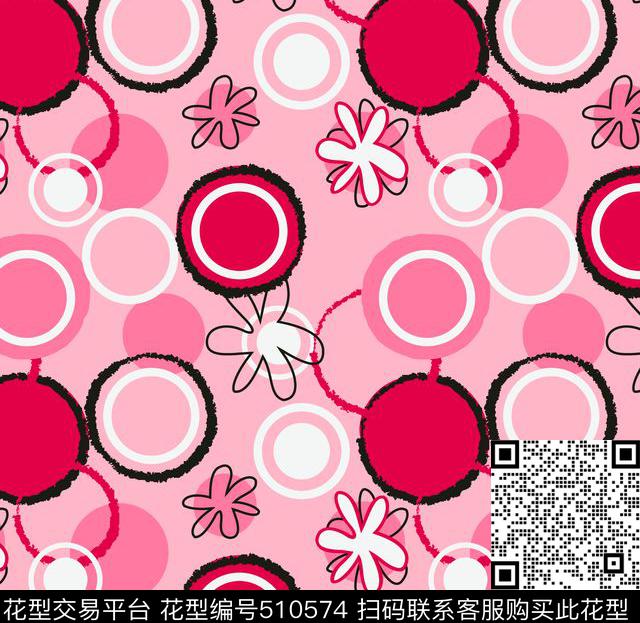 童装卡通几何圆形花童装面料华亿平台传统印花华亿平台下载（图片编号: 510574） - 瓦栏（Walan）