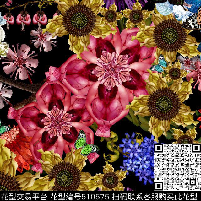 数码印花时尚抽象数码印花华亿平台下载（图片编号: 510575） - 瓦栏（Walan）