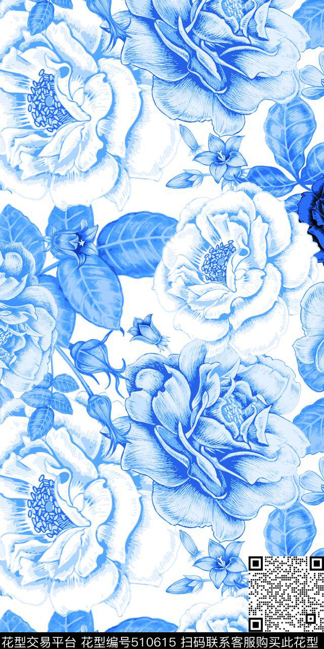 时尚花卉服装数码印花华亿平台下载（图片编号: 510615） - 瓦栏（Walan）