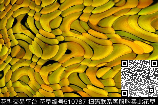 抽象几何线条数码印花华亿平台下载（图片编号: 510787） - 瓦栏（Walan）