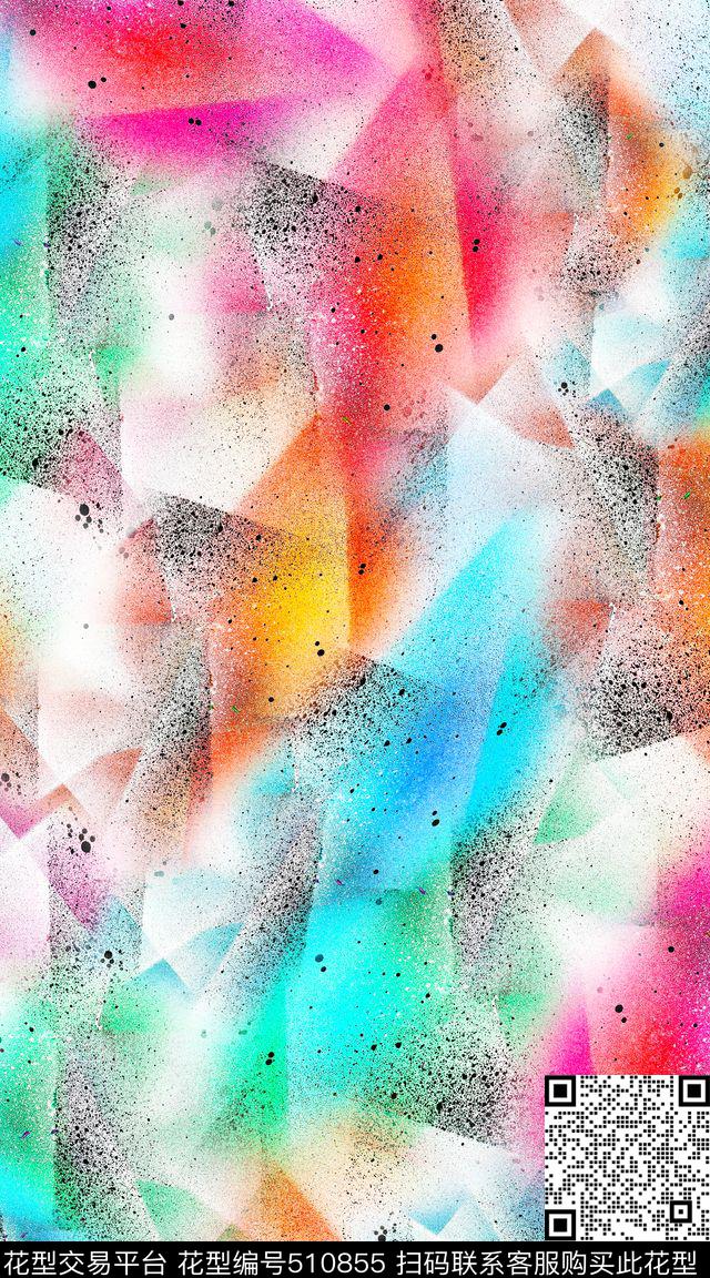 抽象创意渐变数码印花华亿平台下载（图片编号: 510855） - 瓦栏（Walan）