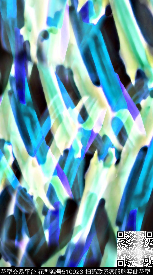 抽象条纹大牌数码印花华亿平台下载（图片编号: 510923） - 瓦栏（Walan）