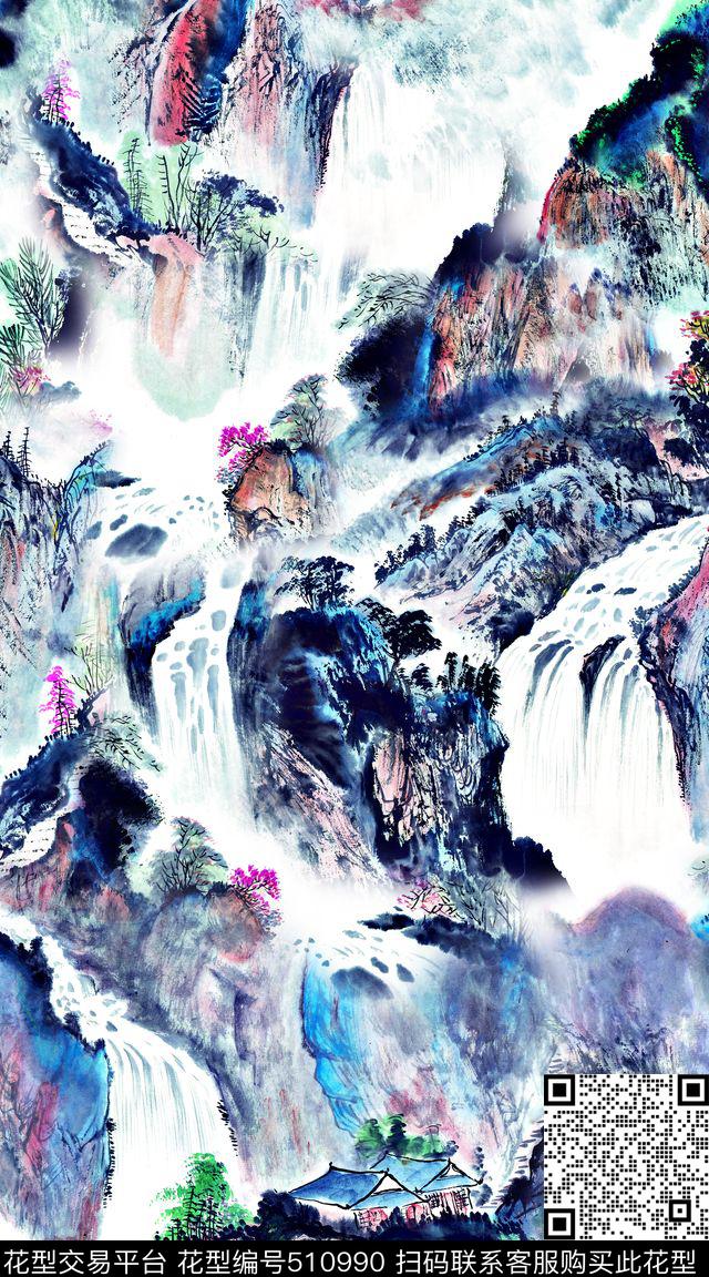 创意大牌中国风数码印花华亿平台下载（图片编号: 510990） - 瓦栏（Walan）