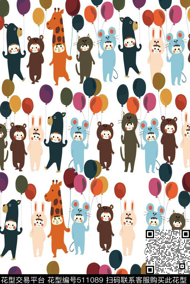 可爱儿童插画数码印花华亿平台下载（图片编号: 511089） - 瓦栏（Walan）