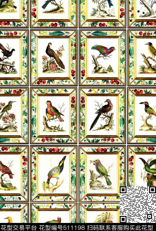 欧式复古相框数码印花华亿平台下载（图片编号: 511198） - 瓦栏（Walan）